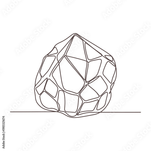 Minimalist Myrrh Crystal Continuous Line Art for Ancient Resins and Aromatherapy Incense Design