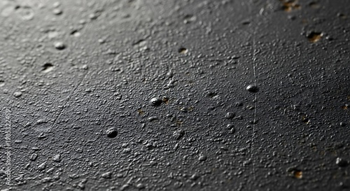 Textured metallic surface displays small water droplets.