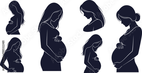 Pregnancy stages silhouette a visual journey of a growing mother