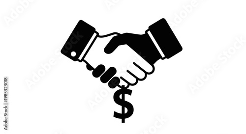 Business handshake with dollar sign.
