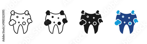 Teeth Whitening icon set multiple style collection