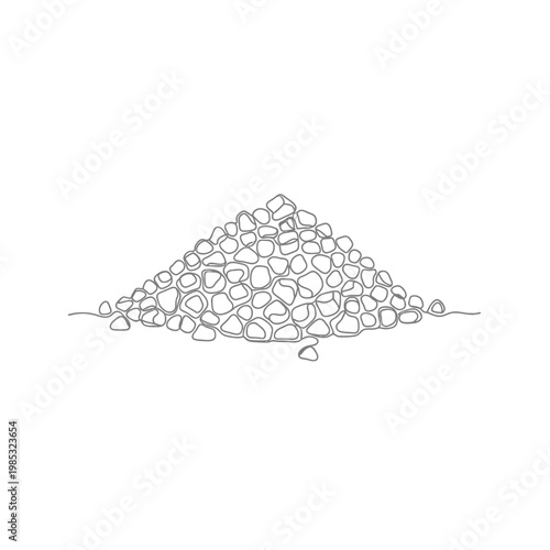 Continuous Line Art of an Epsom Salts Mound, Bath Soak Mineral Illustration for Relaxation Wellness
