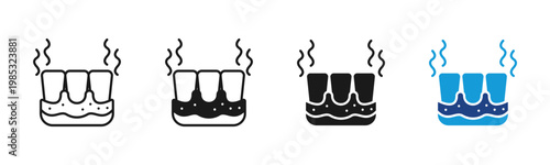 Gum Disease icon set multiple style collection
