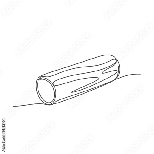 Continuous Line Art of a Sandalwood Log, Aromatic Wood Vector Illustration for Perfumery and Incense