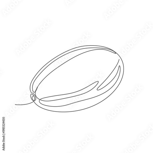Continuous Line Art of a Tucuma Buttery Fruit, Amazonian Ingredient Illustration for Hydrating Skincare