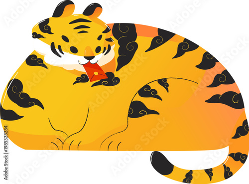 Cute Tiger with Red Envelope