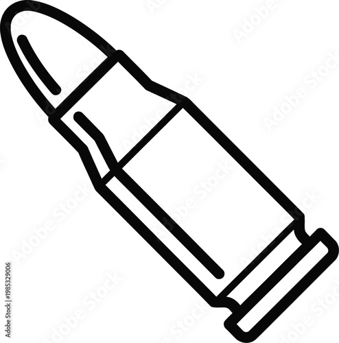 Simple line drawing of a bullet