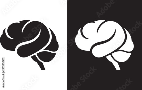 Black and white illustration of a human brain with intelligence knowledge learning psychology neurology illustration creativity thinking consciousness abstract contrast wellness cerebrum