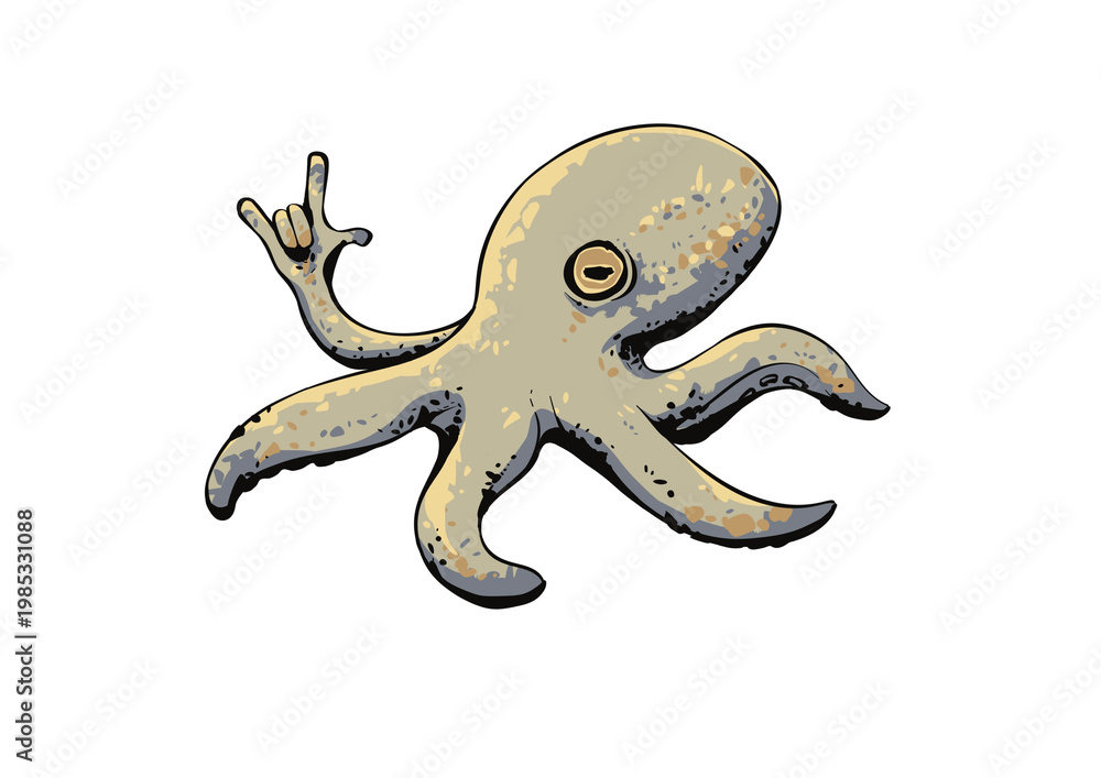 Fototapeta premium octopus metal hand illustration