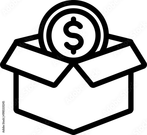 Donation Box Line Icon