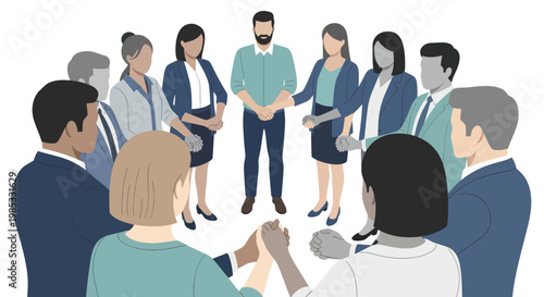 Diverse Team Holding Hands in Circle, Unity and Collaboration Concept