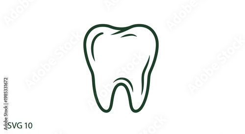 Simple outline drawing of a human tooth, dental care concept.