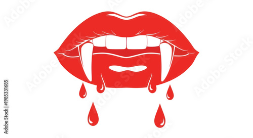 Vampire Lips with Blood Drops