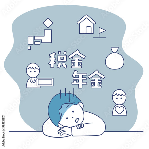 税金や年金の支払いに押し潰されるフリーランスの男性