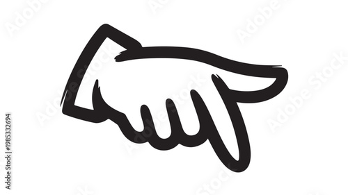 Hand Pointing Gesture Isolated On White For Directional Concepts