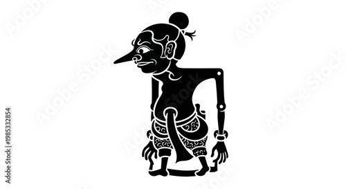 Indonesian Wayang Kulit Shadow Puppet Silhouette