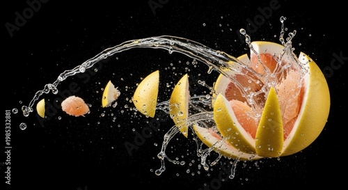 lemon in water splash
