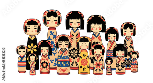 Kokeshi Dolls Collection: Traditional Japanese Wooden Toys