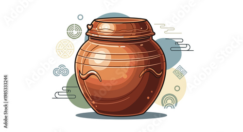 Korean Onggi Jar, Traditional Earthenware Pot, Ceramic Food Storage