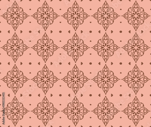 Japanese Diamond Flower Vector Seamless Pattern
