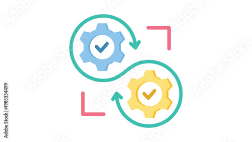 Continuous integration and deployment workflow process illustration Vector
