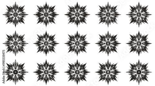 A striking black and white illustration of a sunflower, conveying a sense of growth and organic beauty. Ideal for designs requiring a natural yet mode