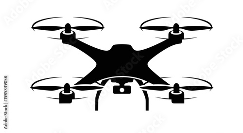 Drone Silhouette with Rotors 1.