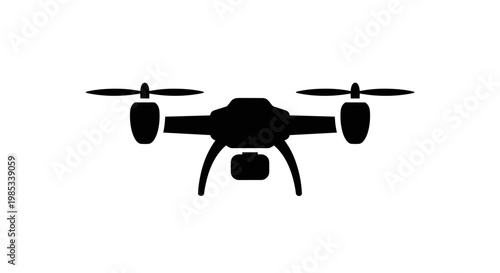 Drone Silhouette with Rotors.