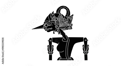 Traditional Wayang Kulit Shadow Puppet Silhouette, Indonesian Culture