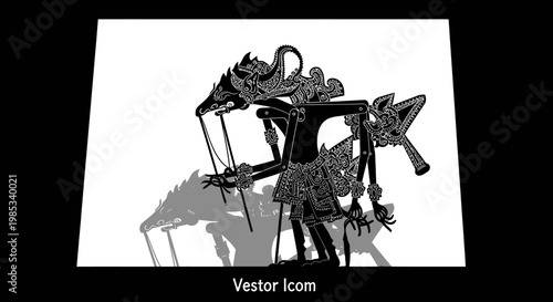 Traditional Wayang Kulit Shadow Puppets: Intricate Figures and Dramatic Shadows