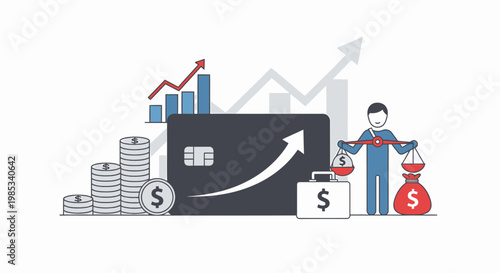 Man holding money and credit card.