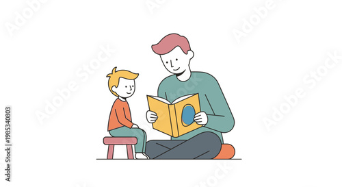 Nurturing connection during childhood reading moments a parent shares a story with a young child fostering imagination and bonding through shared literature depicted in a vibrant artistic style