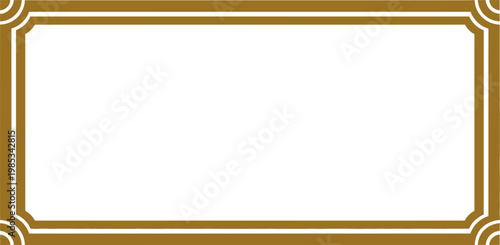 Elegant and classic golden decorative frame with ornate corner details, perfect for certificates, invitations, labels, or distinguished graphic design elements