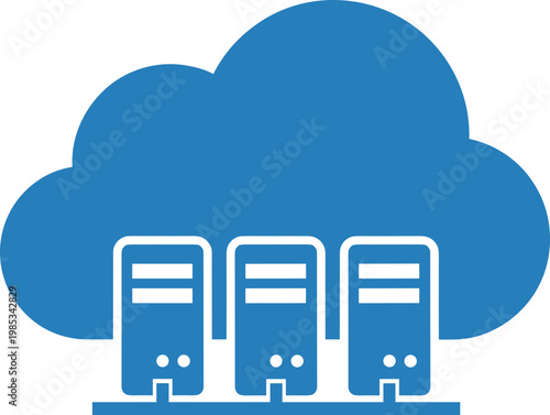 Cloud Computing Servers Icon - Data Storage and Network Technology