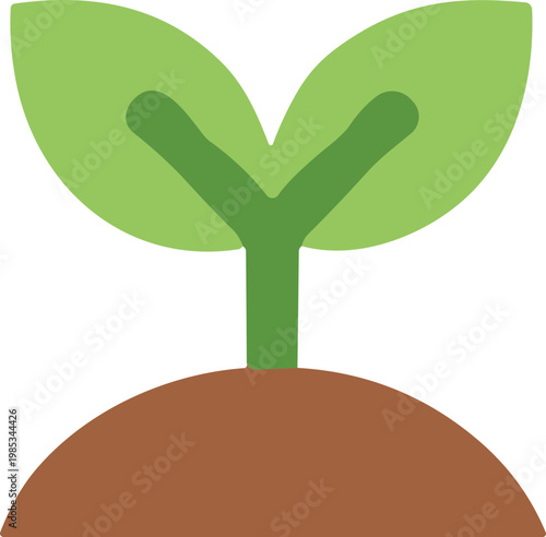 Green sprout growing from soil, symbolizing new life, growth, and nature.