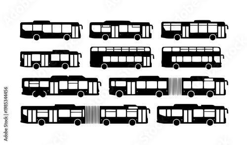 Modern bus silhouette vector design for transportation on white background