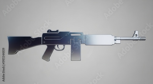 Stylized metallic rifle illustration on a minimalist background a sleek modern weapon render for