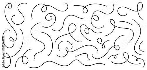 Organic irregular lines seamless pattern. Abstract wavy stroke ornament with hand drawn feel, creating a modern decorative background on white artboard.