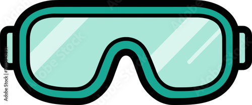 Turquoise Safety Goggles Icon - Protective Eyewear for Work and Sports