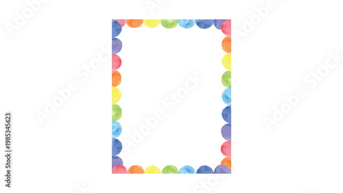 Vibrant rainbow-colored circular border design within a rectangular frame Vector