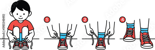 Child Tying Shoelaces: Step-by-Step Guide for Kids Learning to Tie Shoes