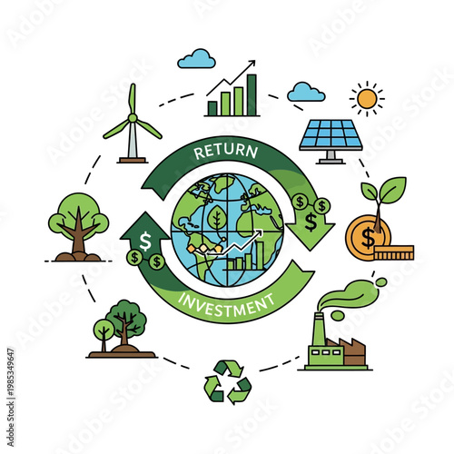 Sustainable Investment Cycle: Earth, Renewable Energy, Growth, Finance, Ecology