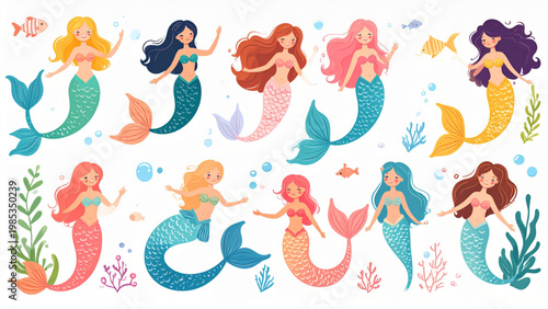 Set with different spring birds. Isolated hand drawn illustration.