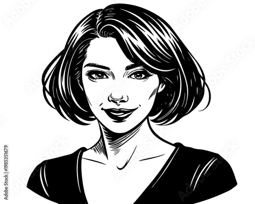 ショートヘアの女性モデル