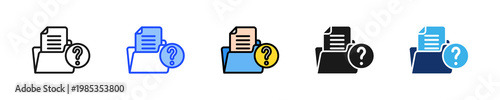 Interview Questions Icon Collection With Multiple Styles