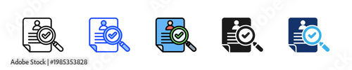 Background Check Icon Collection With Multiple Styles