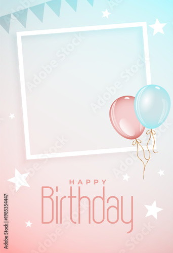 beautiful happy birthday wishes poster with image space