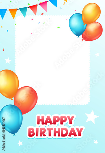 happy birthday greeting border frame poster