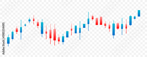 profit loss stock market trading chart on transparent background