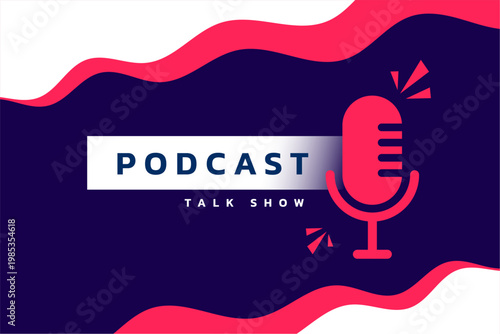 modern style podcast radio talk show poster with microphone